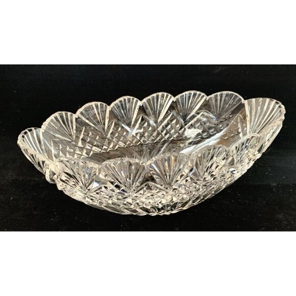 Waterford Other - Waterford Crystal Bowl Emily Oval Scalloped Edge Diamond Cut 11" Long 5.25' Wide